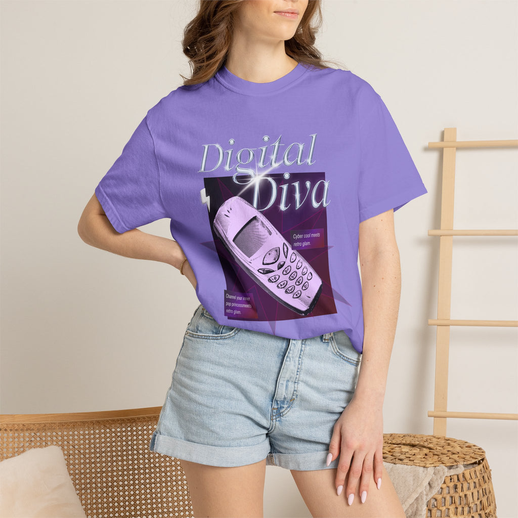 Digital Diva T-Shirt — Retro Mobile Phone Vaporwave Tee