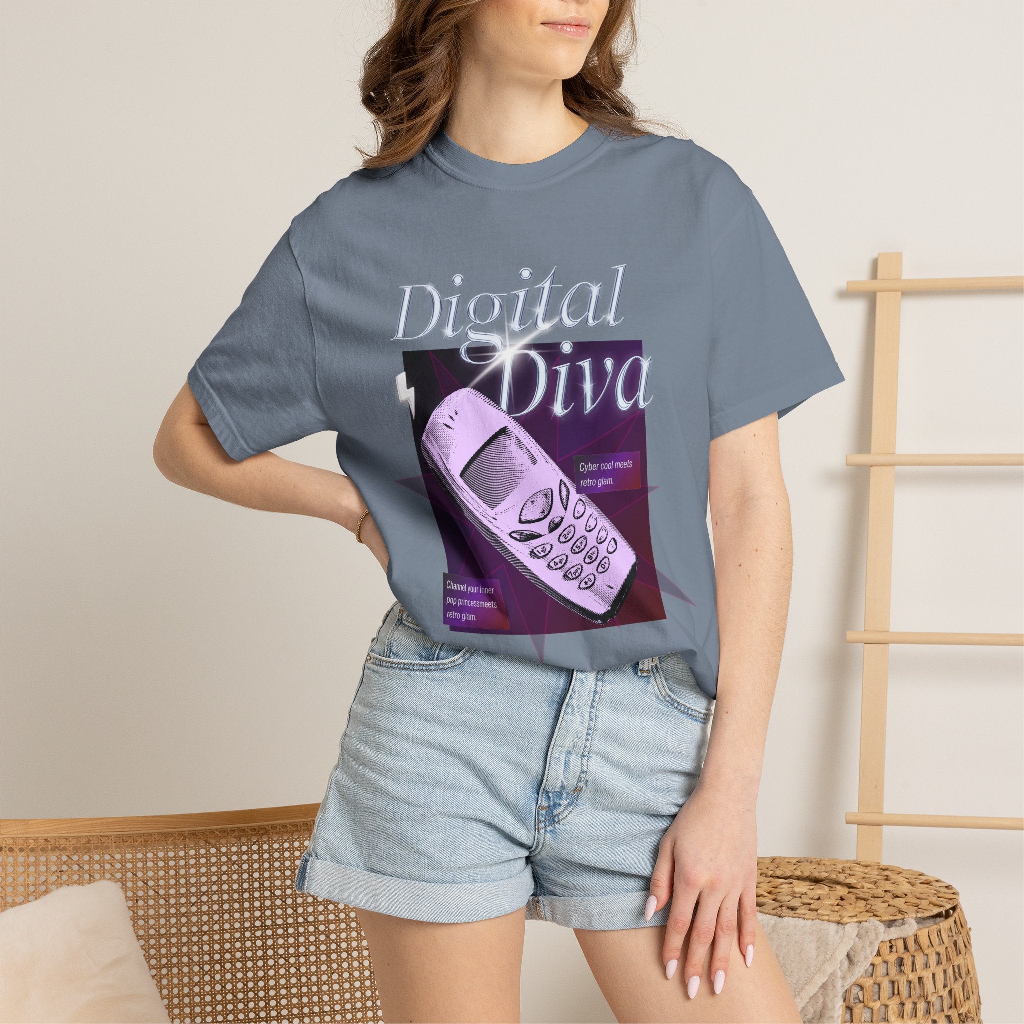 Digital Diva T-Shirt — Retro Mobile Phone Vaporwave Tee