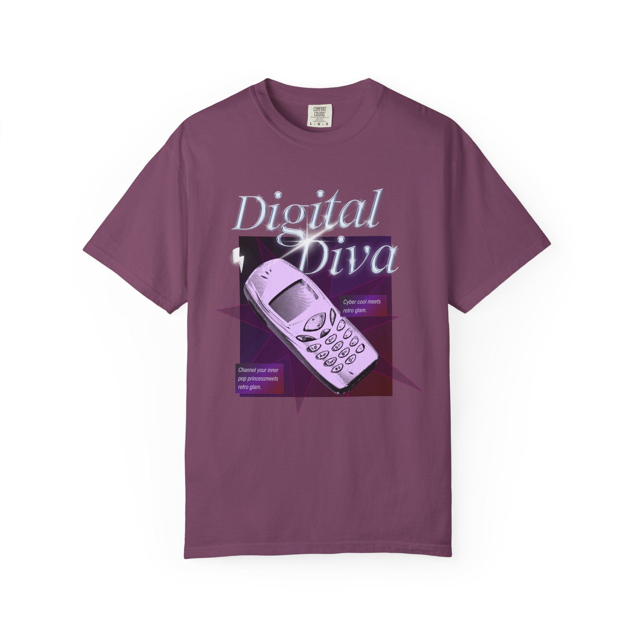 Digital Diva T-Shirt — Retro Mobile Phone Vaporwave Tee