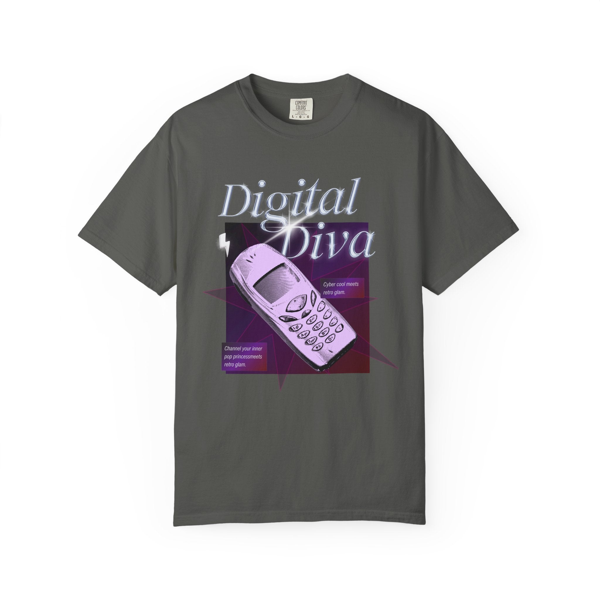 Digital Diva T-Shirt — Retro Mobile Phone Vaporwave Tee
