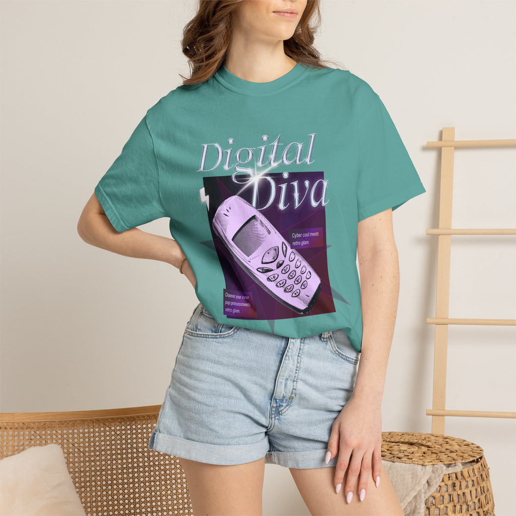 Digital Diva T-Shirt — Retro Mobile Phone Vaporwave Tee