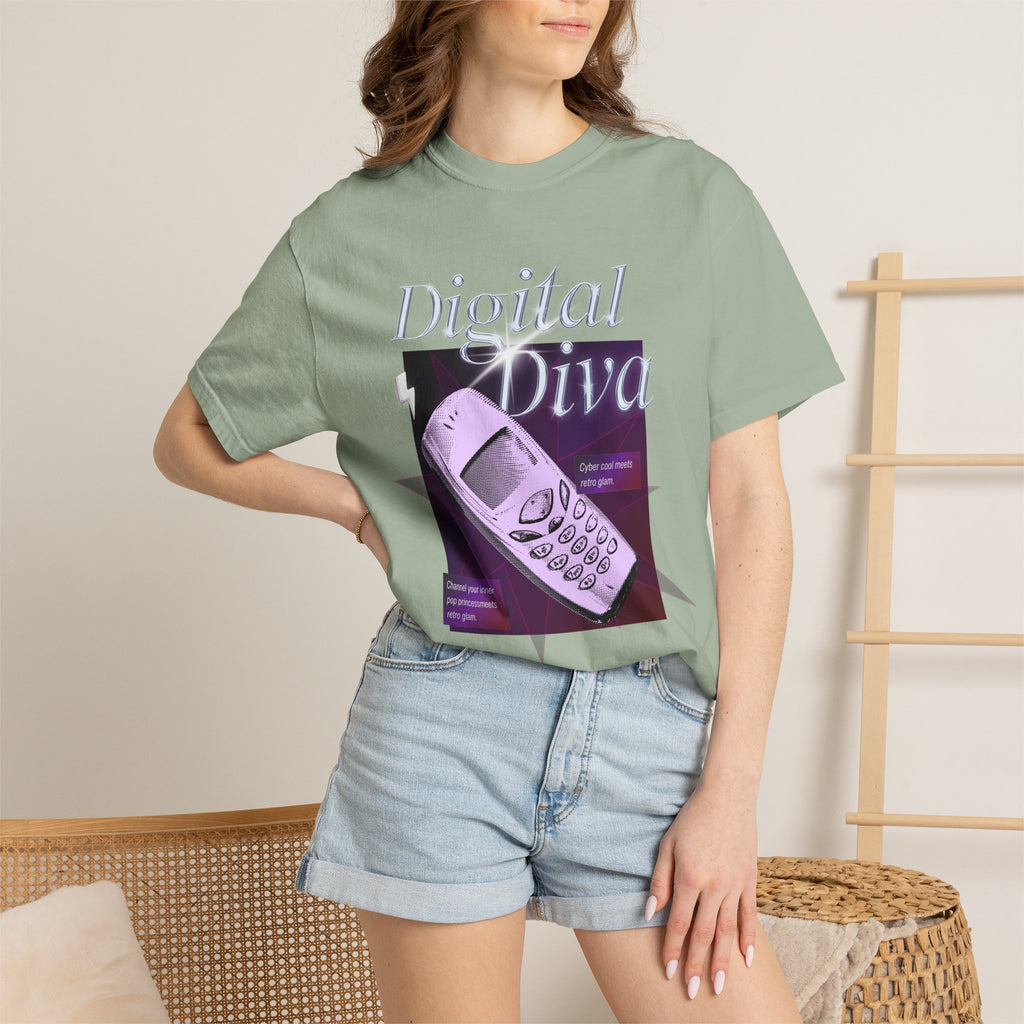 Digital Diva T-Shirt — Retro Mobile Phone Vaporwave Tee