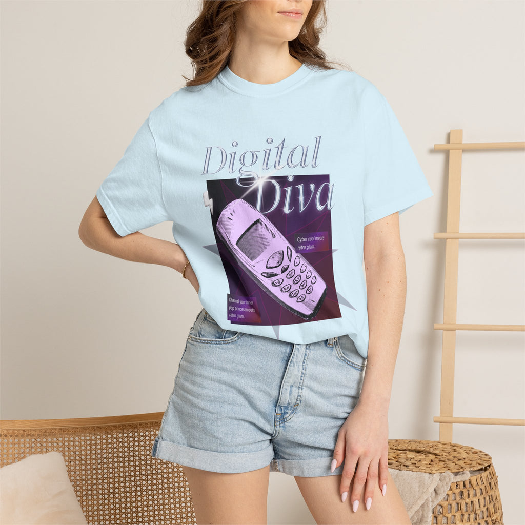 Digital Diva T-Shirt — Retro Mobile Phone Vaporwave Tee