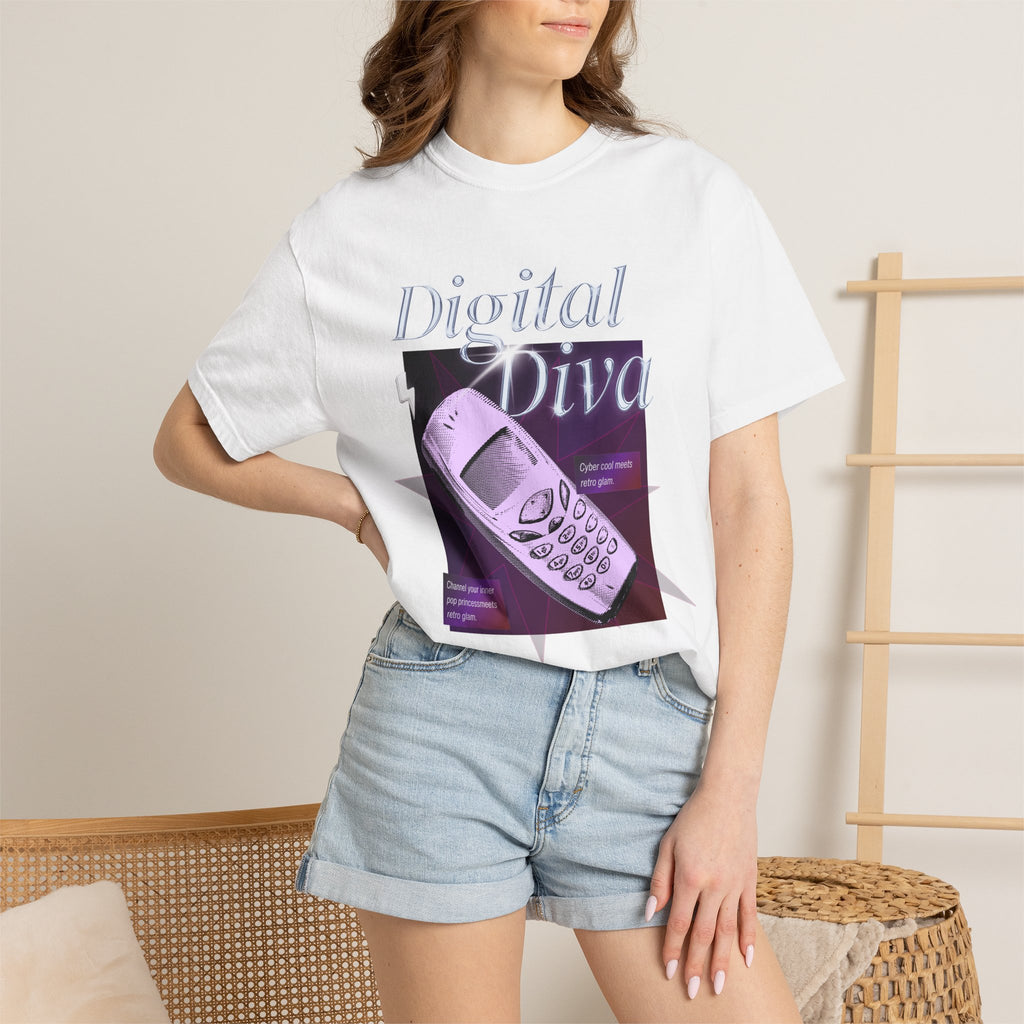 Digital Diva T-Shirt — Retro Mobile Phone Vaporwave Tee