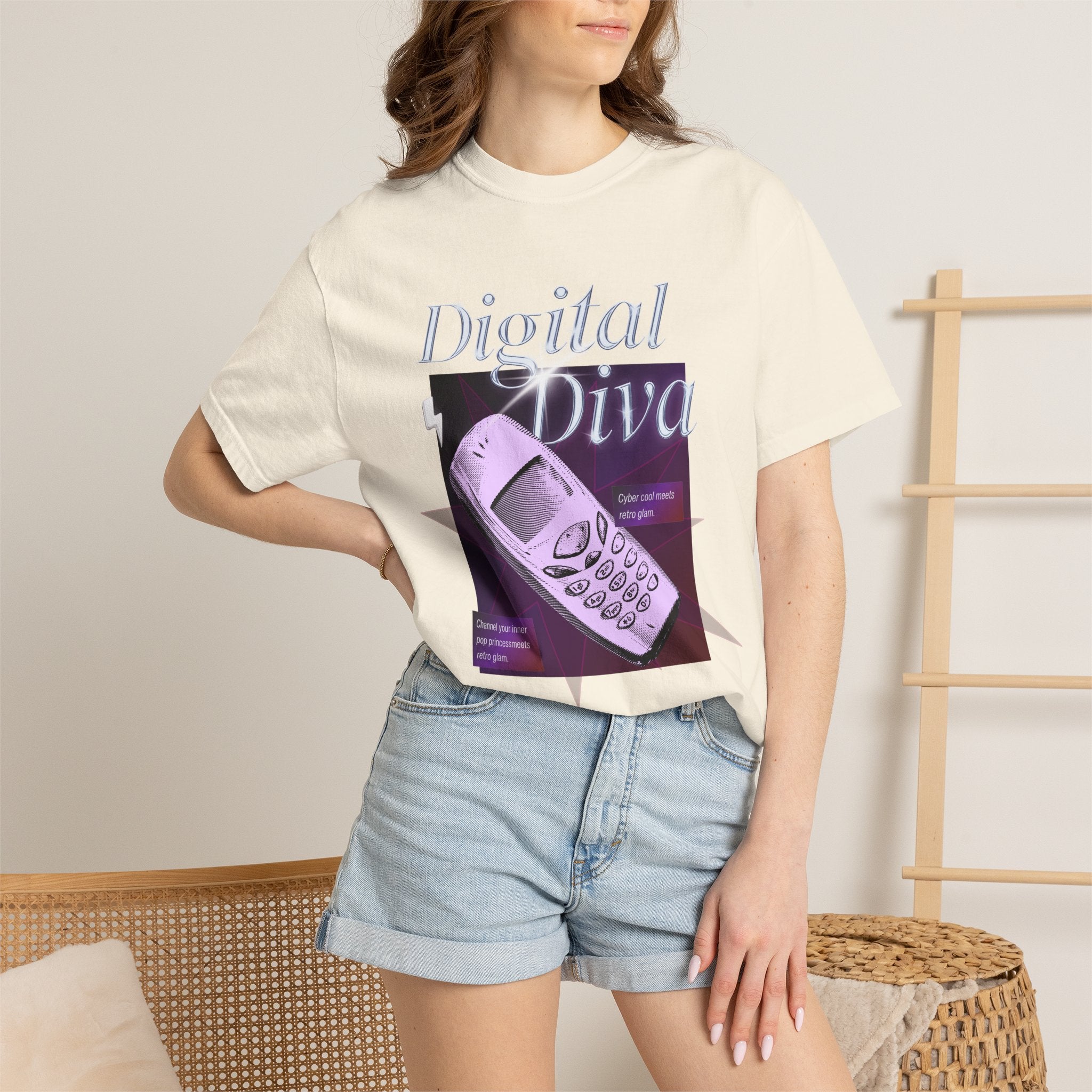 Digital Diva T-Shirt — Retro Mobile Phone Vaporwave Tee