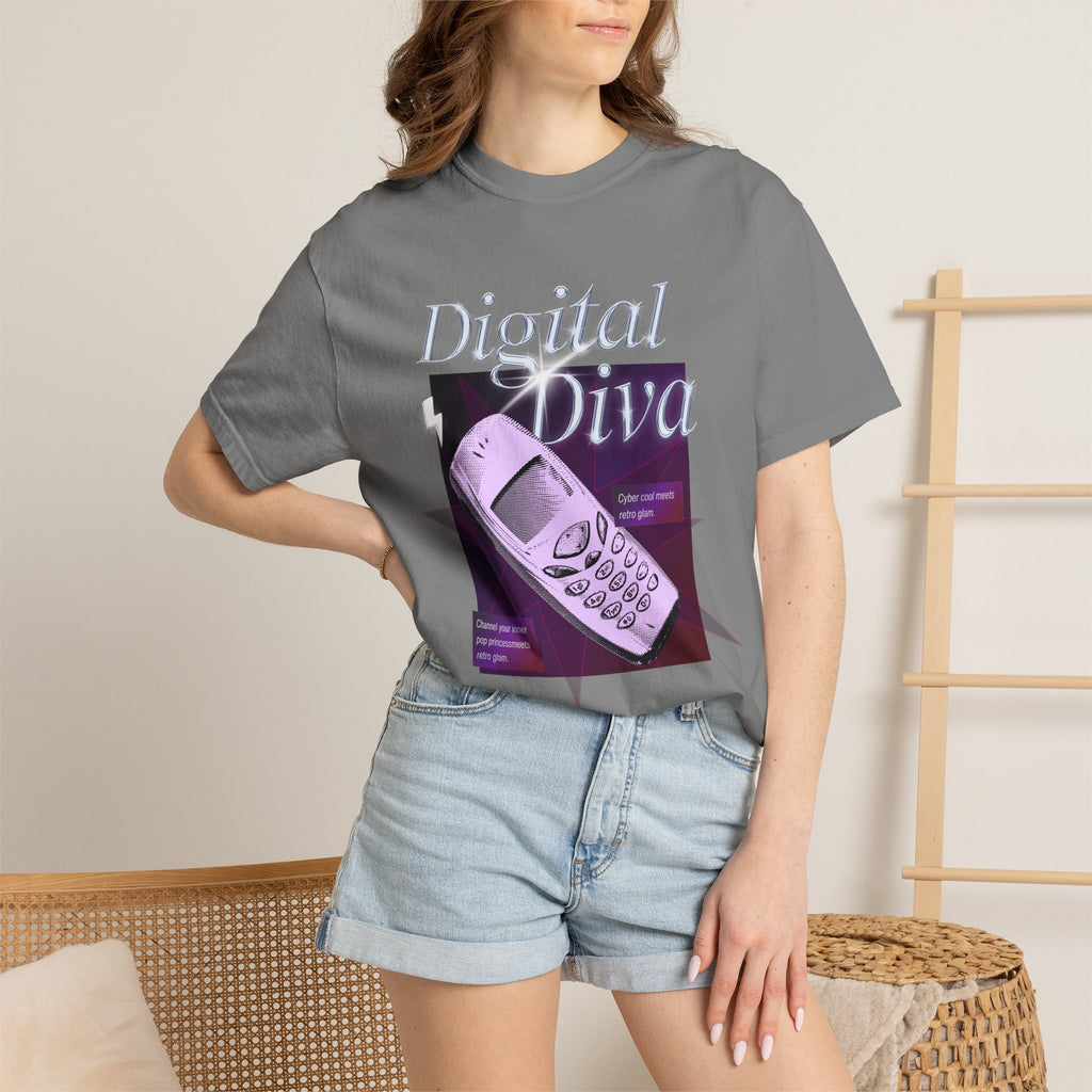 Digital Diva T-Shirt — Retro Mobile Phone Vaporwave Tee