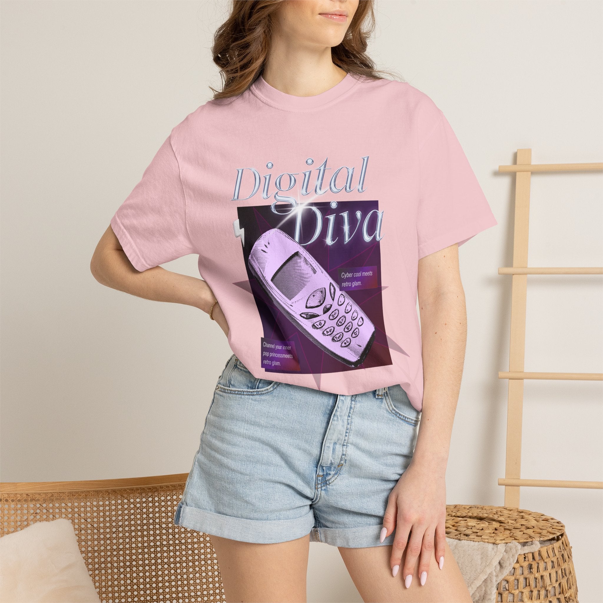 Digital Diva T-Shirt — Retro Mobile Phone Vaporwave Tee