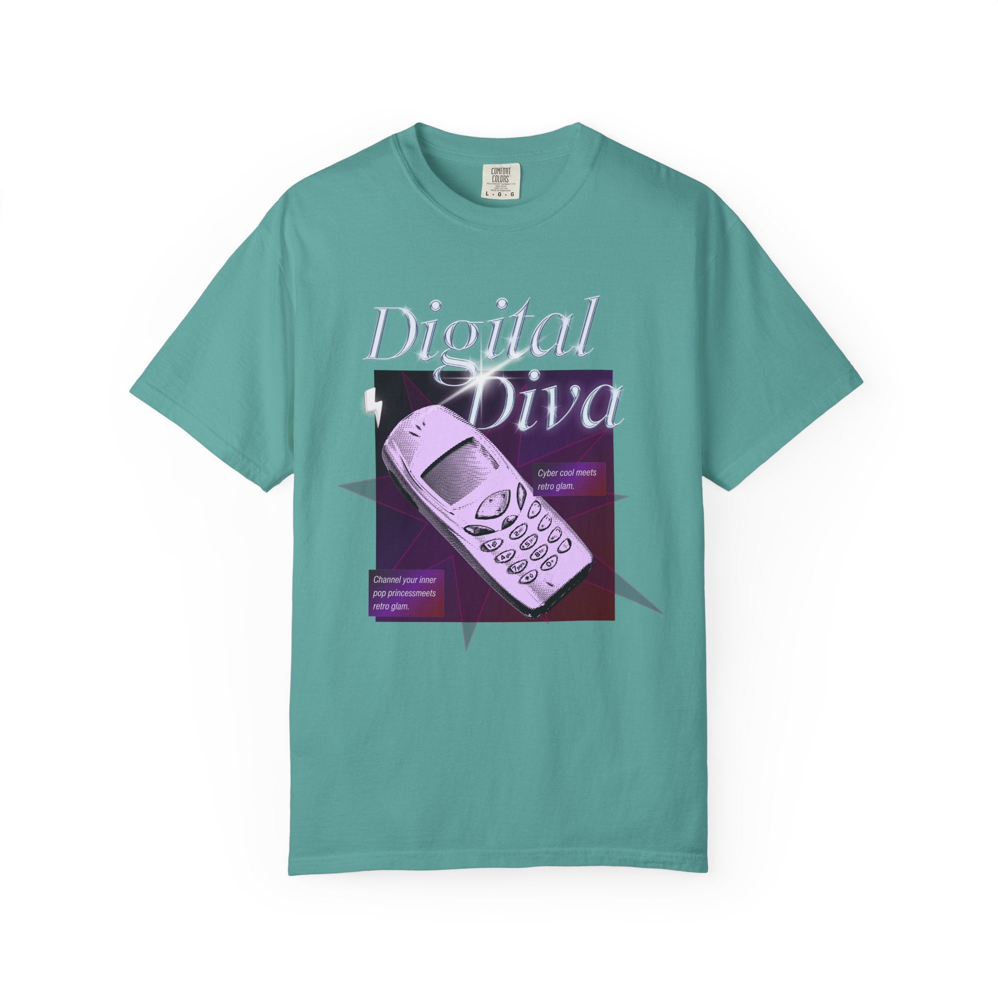 Digital Diva T-Shirt — Retro Mobile Phone Vaporwave Tee