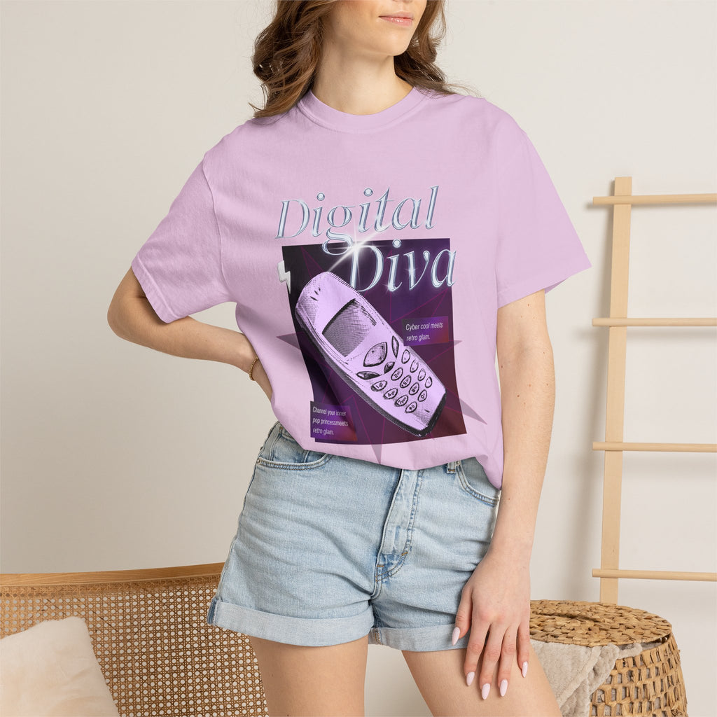 Digital Diva T-Shirt — Retro Mobile Phone Vaporwave Tee